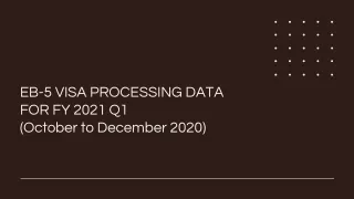 EB-5 Visa Processing Data for FY2021 Q1