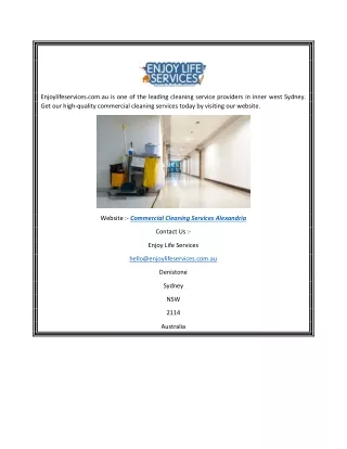 Commercial Cleaning Services Alexandria Enjoylifeservices.com.au