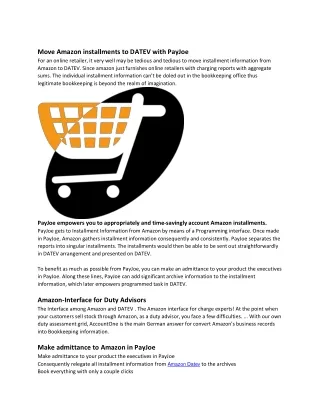move amazon installments to datev with payjoe