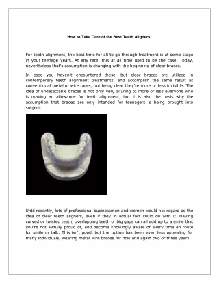 How to Take Care of the Best Teeth Aligners