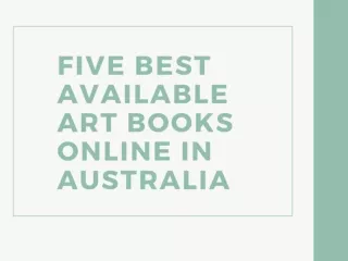 Five Best Available Art Books Online in Australia