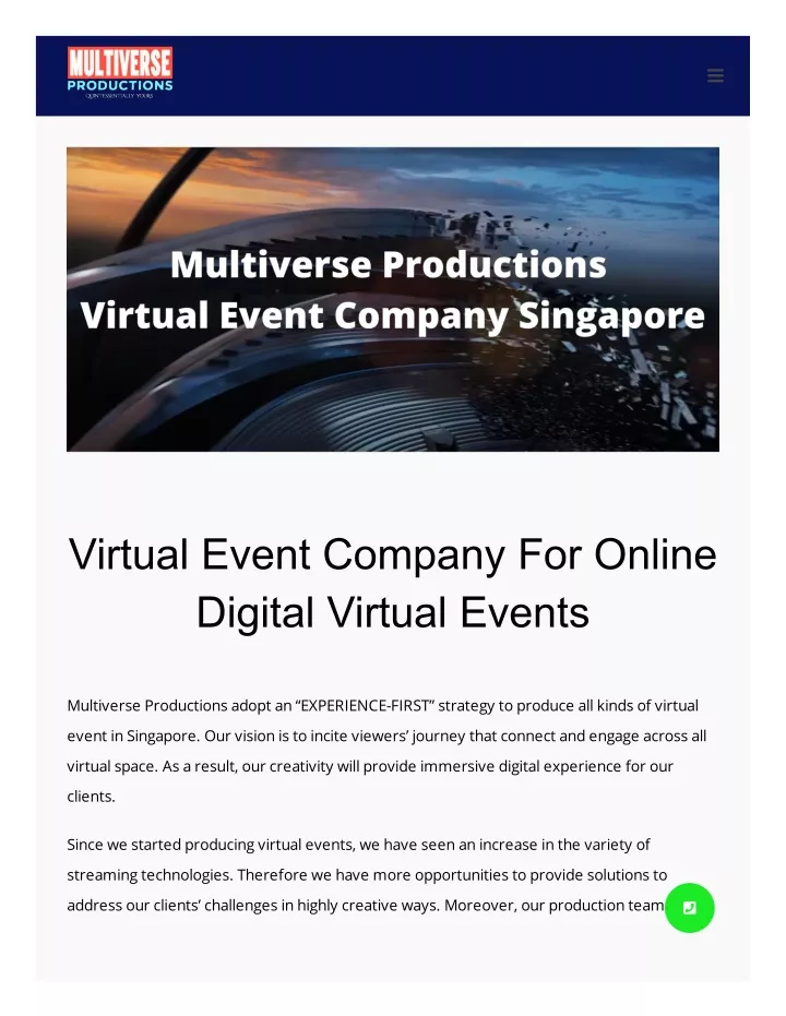 virtual event company for online digital virtual