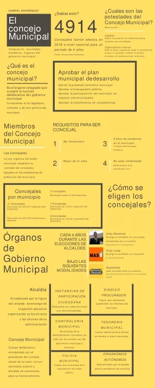Infografía Concejo Municipal, estructura, funciones y gobierno municipal