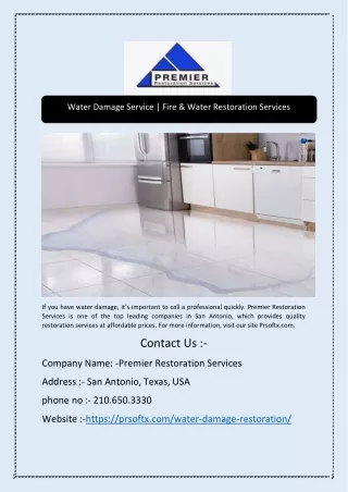Water Damage Service | Fire & Water Restoration Services