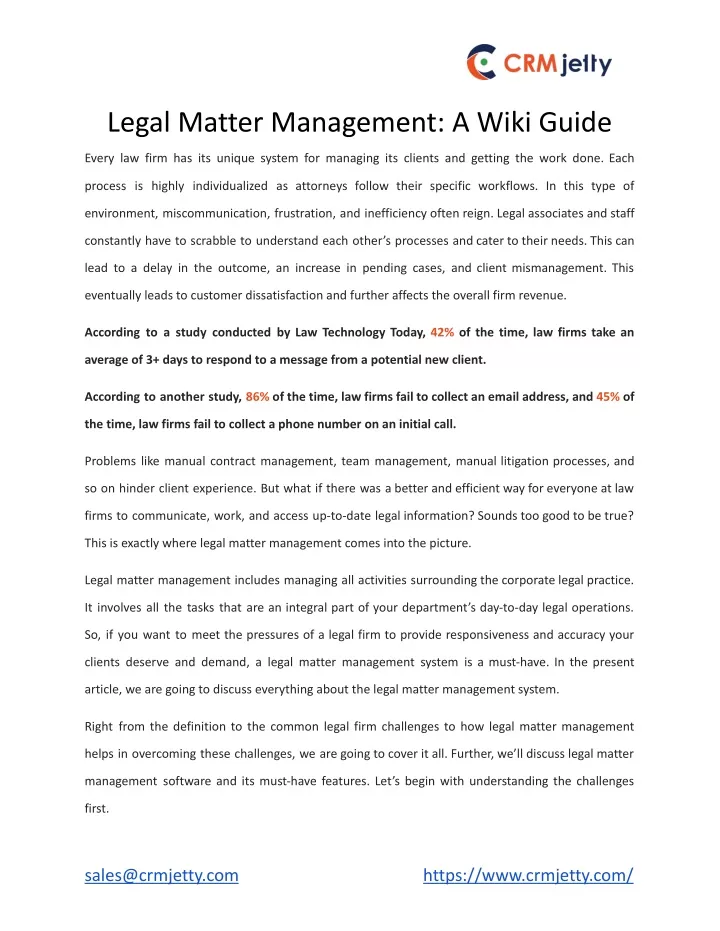 legal matter management a wiki guide