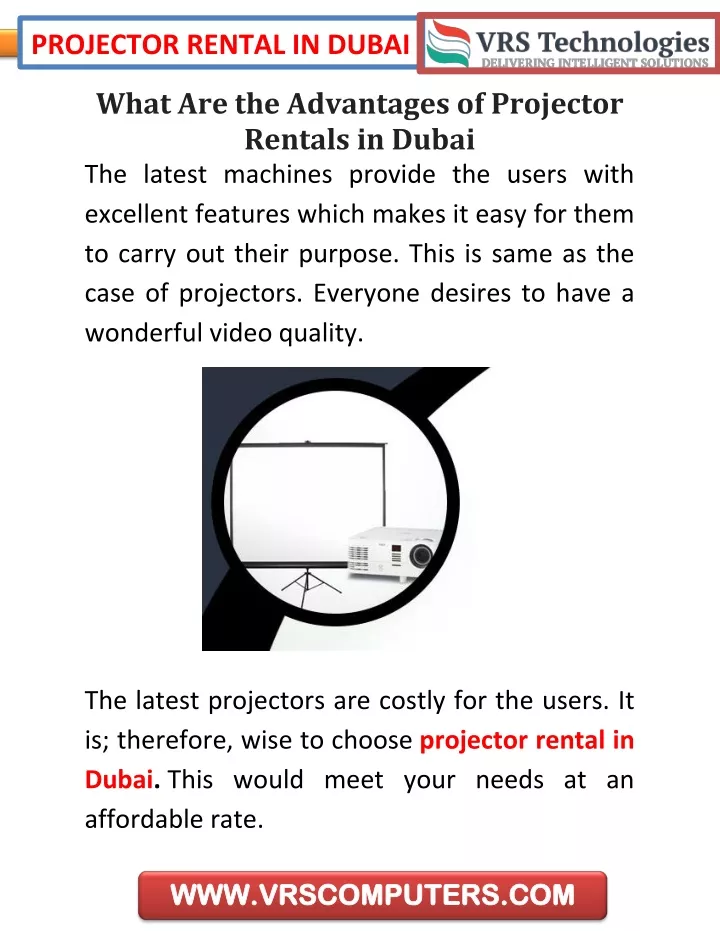 projector rental in dubai