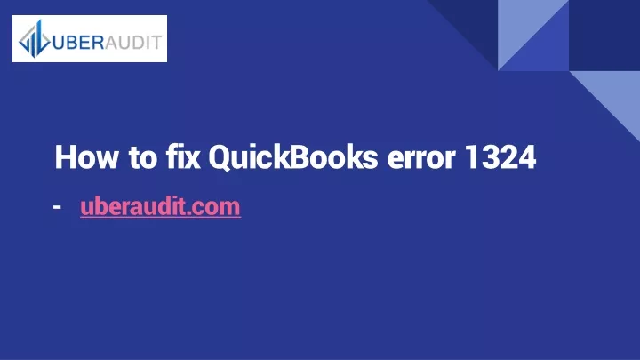 how to fix quickbooks error 1324