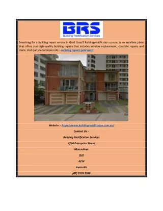 Building Repairs Gold Coast | Buildingrectification.com.au
