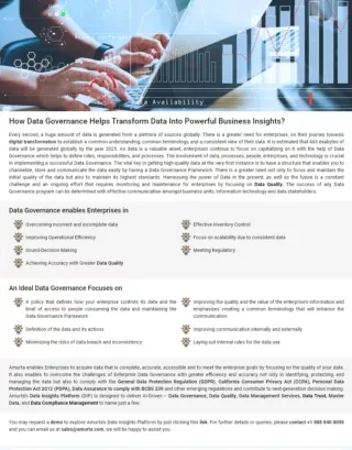 How Data Governance Helps Transform Data Into Powerful Business Insights