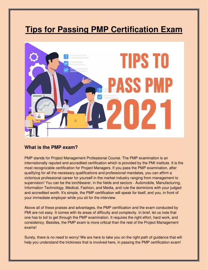 tips for passing pmp certification exam what