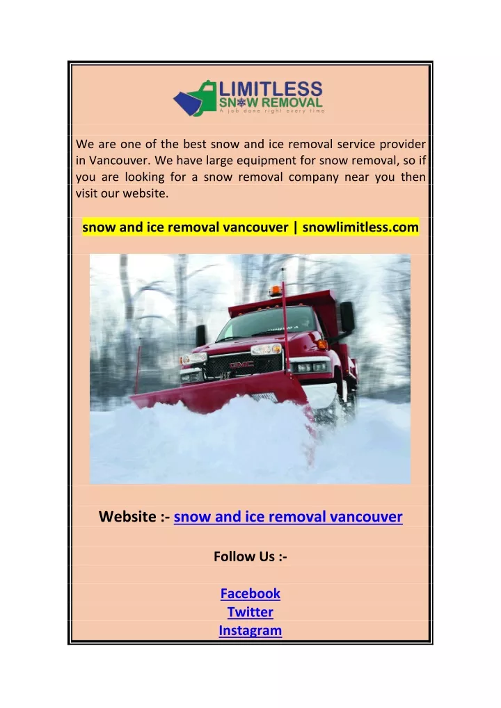 we are one of the best snow and ice removal