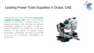Leading Power Tools Suppliers in Dubai, UAE