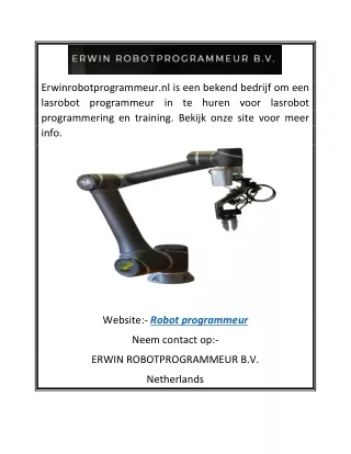 erwinrobotprogrammeur nl is een bekend bedrijf