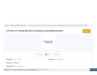 home online cme webcasts a primer on fasting bene
