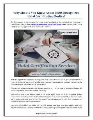 Why Should You Know About MUIS Recognized Halal Certification Bodies