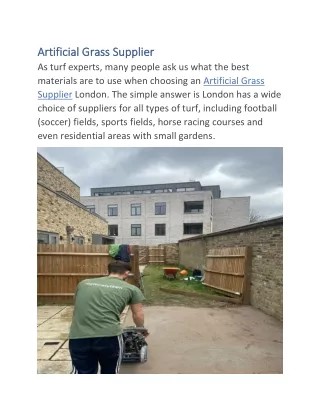 Artificial Grass Supplier