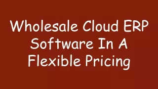 wholesale cloud erp software in a flexible pricing