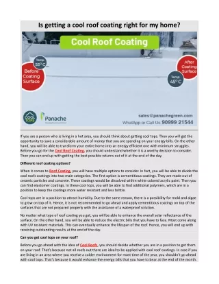 Is getting a cool roof coating right for my home