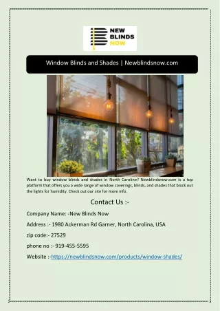 Window Blinds and Shades | Newblindsnow.com