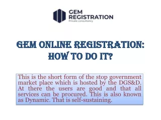 gem online registration how to do it