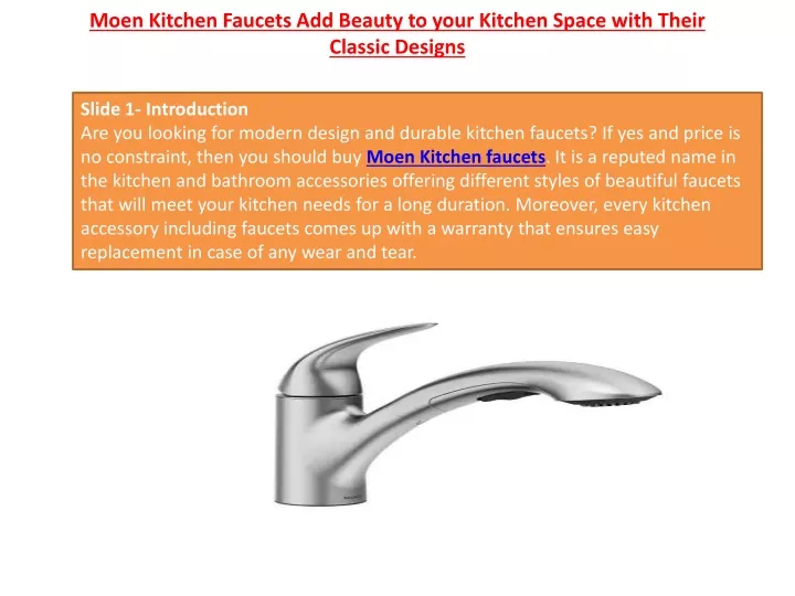 moen kitchen faucets add beauty to your kitchen space with their classic designs