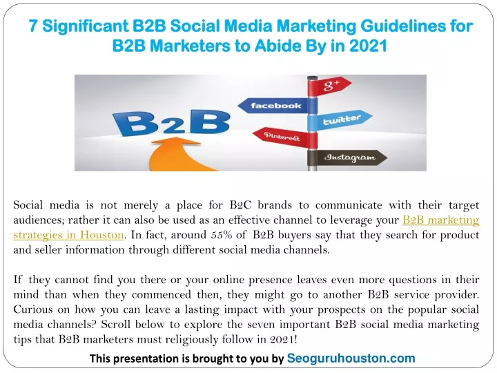 PPT - 7 Significant B2B Social Media Marketing Guidelines For B2B ...