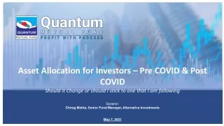 asset allocation for investors pre covid post