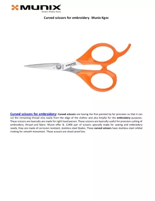 Curved scissors for embroidery - Munix Kgoc