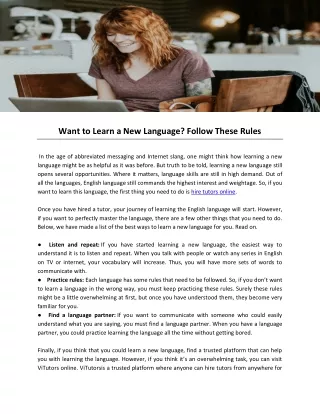 want to learn a new language follow these rules