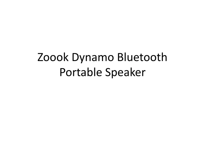 zoook dynamo bluetooth portable speaker