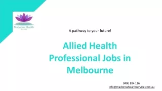 Allied Health Professional Jobs in Melbourne