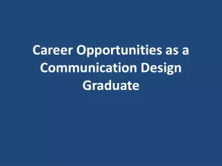 career opportunities as a communication design graduate