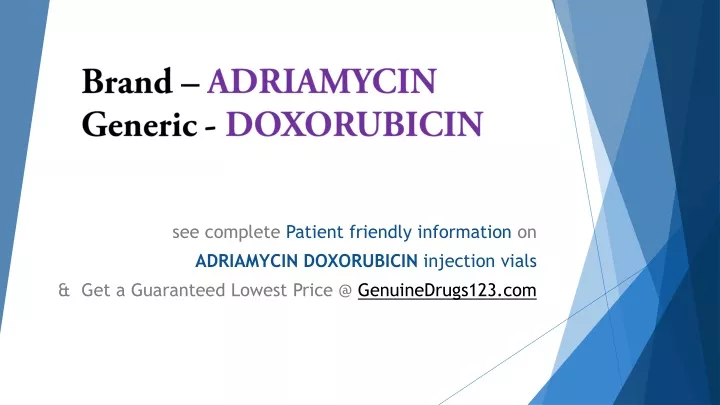 brand adriamycin generic doxorubicin