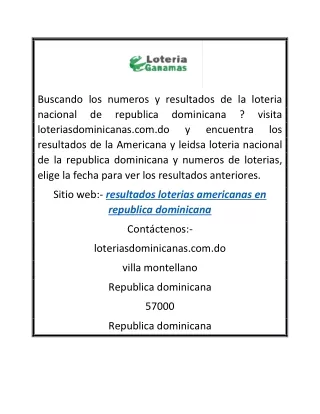 Resultados de loterias americanas en republica dominicana