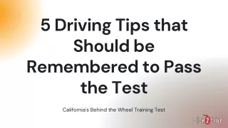 5 driving tips that should be remembered to pass