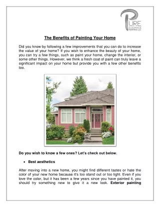 The Benefits of Painting Your Home