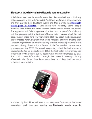 bluetooth watch price in pakistan is very