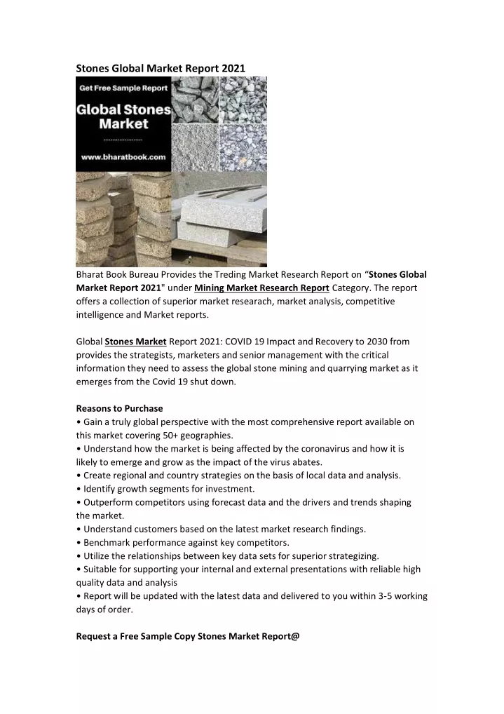stones global market report 2021