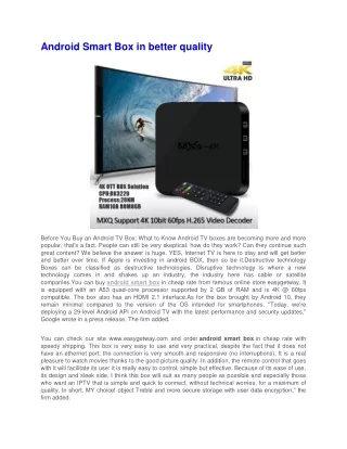 android smart box in better quality