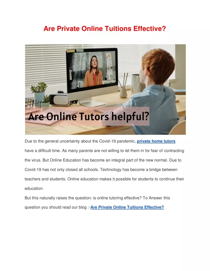 are private online tuitions effective