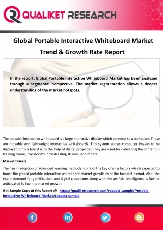 Global   Portable Interactive Whiteboard Market Global Industry trend, Business