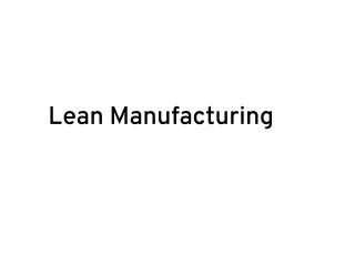 Lean manufacturing
