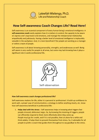 how self awareness coach changes life read here