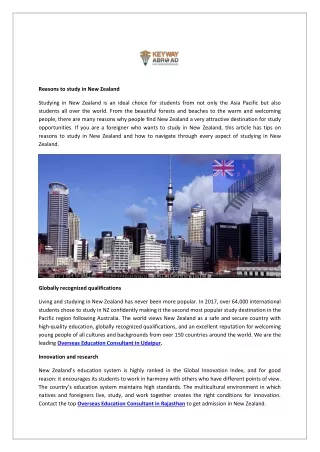 reasons to study in new zealand
