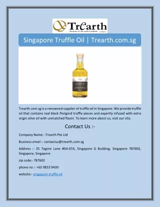 singapore truffle oil trearth com sg