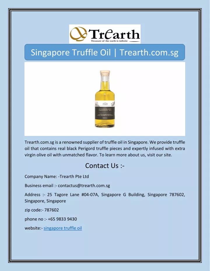 singapore truffle oil trearth com sg