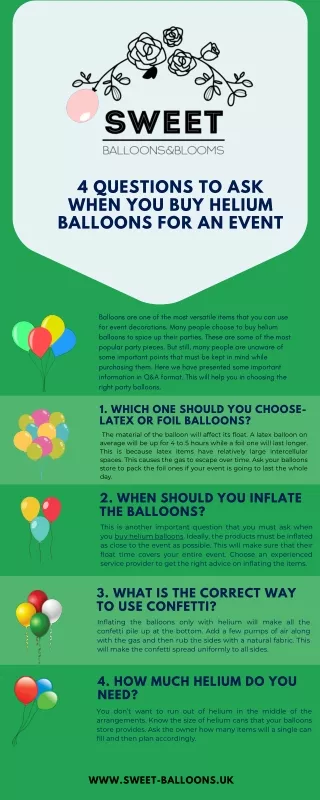 4 Questions to Ask When You Buy Helium Balloons for an Event