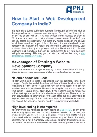how to start a web development company in india