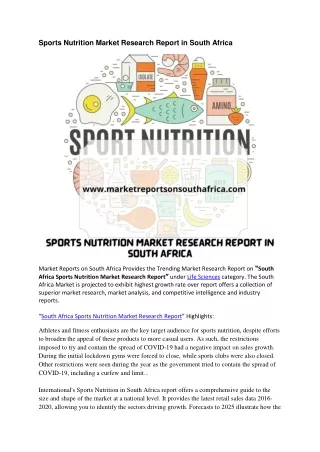 Sports Nutrition Market Research Report in South Africa