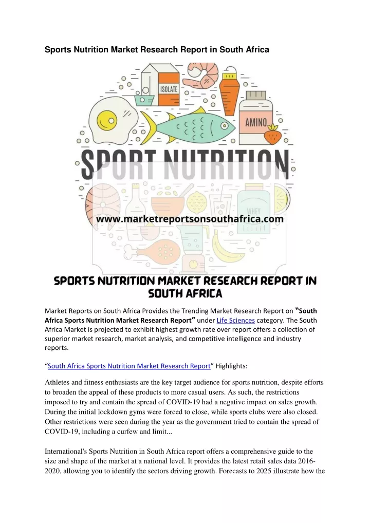 sports nutrition market research report in south